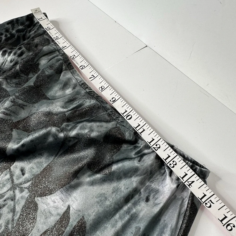 Signature By Robbie Bee Satin Skirt Animal‎ Print Asymmetrical Fairy Y2K Sz 12